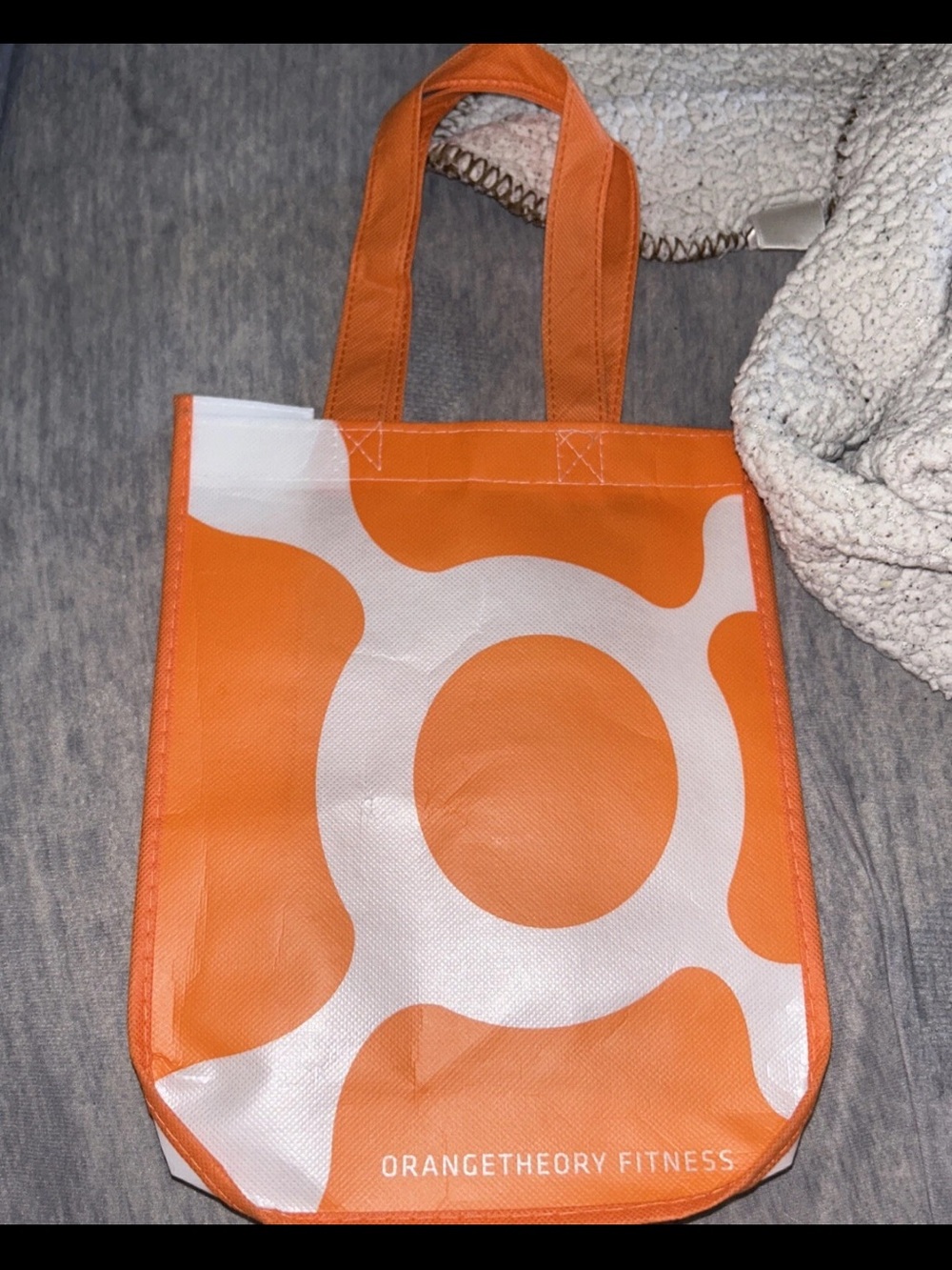 Orange Theory Fitness Reusable Shopping Tote Bag Small Orange And White Qty 1